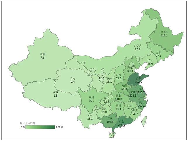 2020年生物質(zhì)發(fā)電各省累計裝機(jī)容量