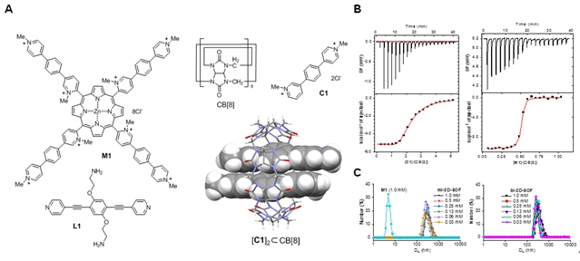自組裝單體（M1，C1和L1）結(jié)構(gòu)，以及于C1以及M1和CB[8]相互作用的等溫量熱滴定實(shí)驗(yàn)以及單層結(jié)構(gòu)（ml-2D-SOF）和雙層結(jié)構(gòu)（bl-2D-SOF）溶液相中的粒徑分布