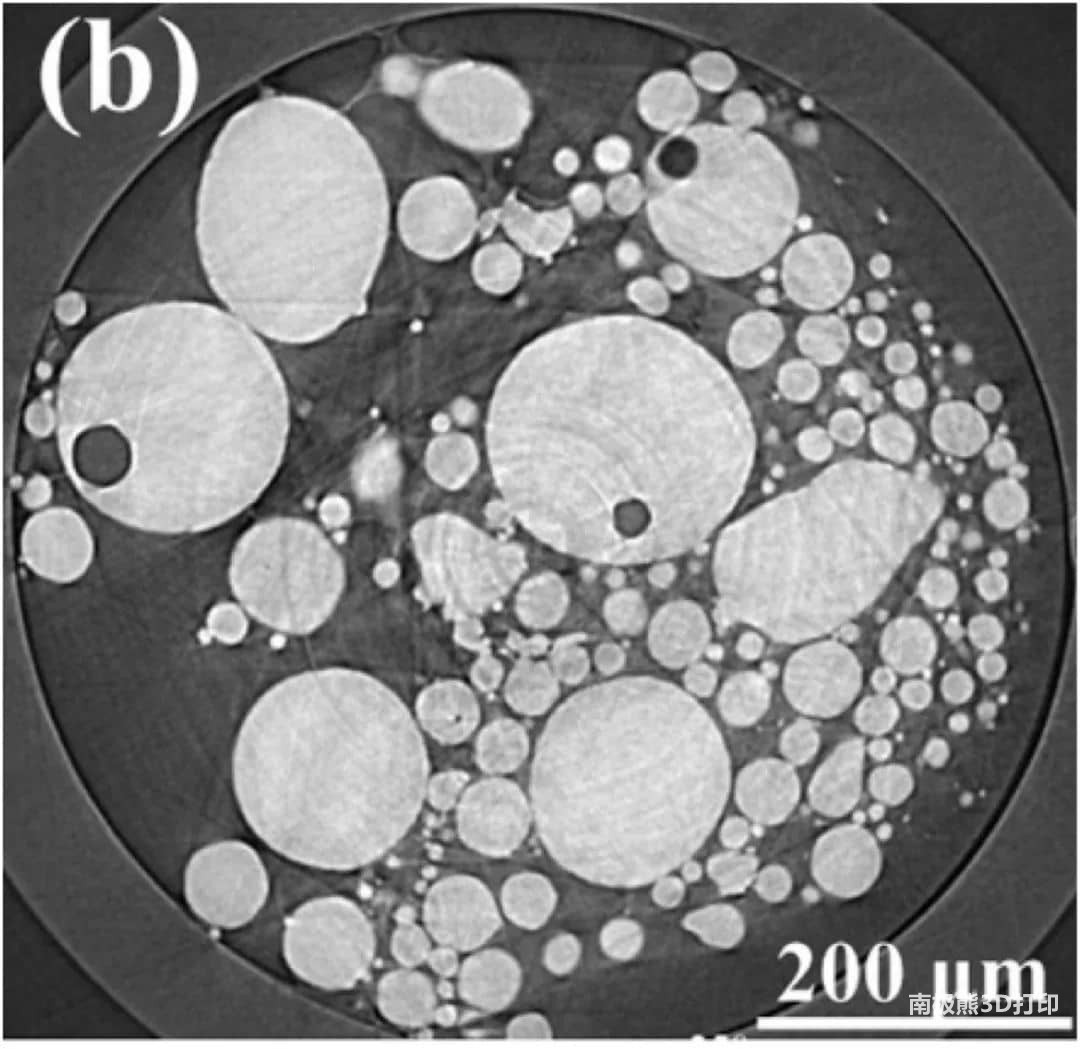 Ti-6Al-4V粉末的X射線計(jì)算機(jī)斷層掃描顯示原料內(nèi)捕獲的氣體孔隙率