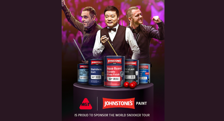 PPG宣布其旗下的JOHNSTONE’s PAINT品牌與世界斯諾克巡回賽(WST)建立了合作伙伴關(guān)系